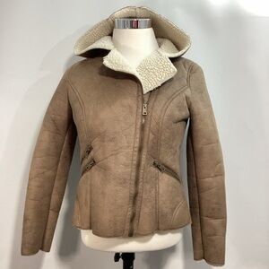 Levi's Vintage Rare Tan Teddy Jacket Faux Seal Skin Sherpa Lined Size L